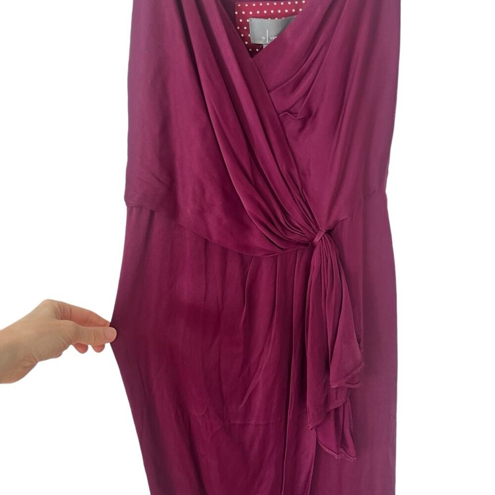 Anthropologie Giverny Midi Dress size 4 purple NEW satin - Picture 6 of 10